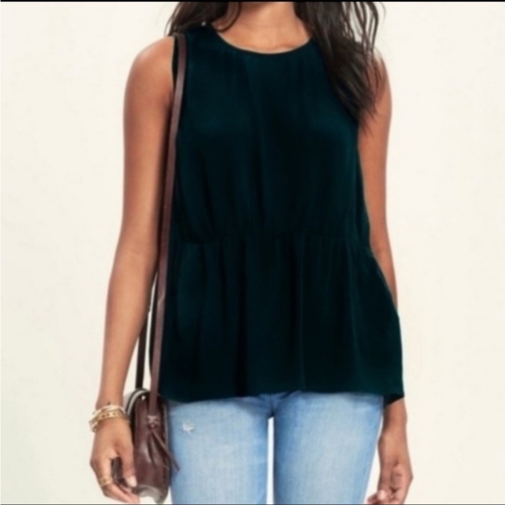 Madewell Crepe Sleeveless Peplum Blouse size Large